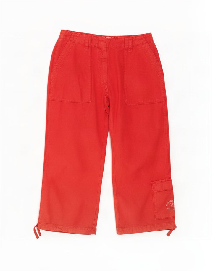 Damskie spodnie Capri Cargo Murphy & Nye W33 L22 Czerwone bawełniane