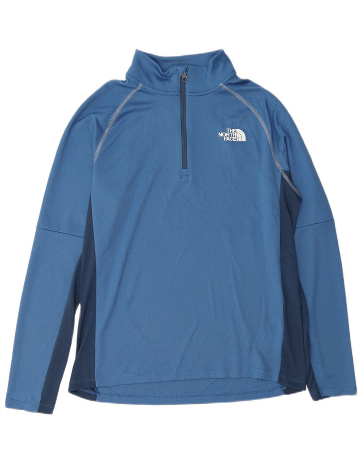 Męski dres The North Face z zamkiem błyskawicznym i średnim niebieskim kolorem