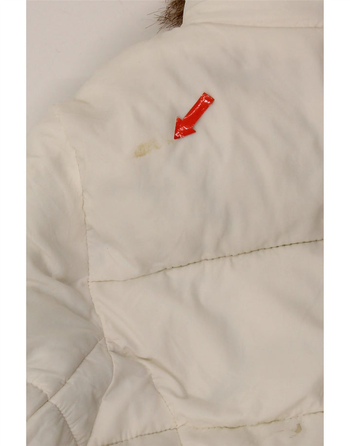 Damska ocieplana kurtka z kapturem Zara UK 10 Small White Poliamid