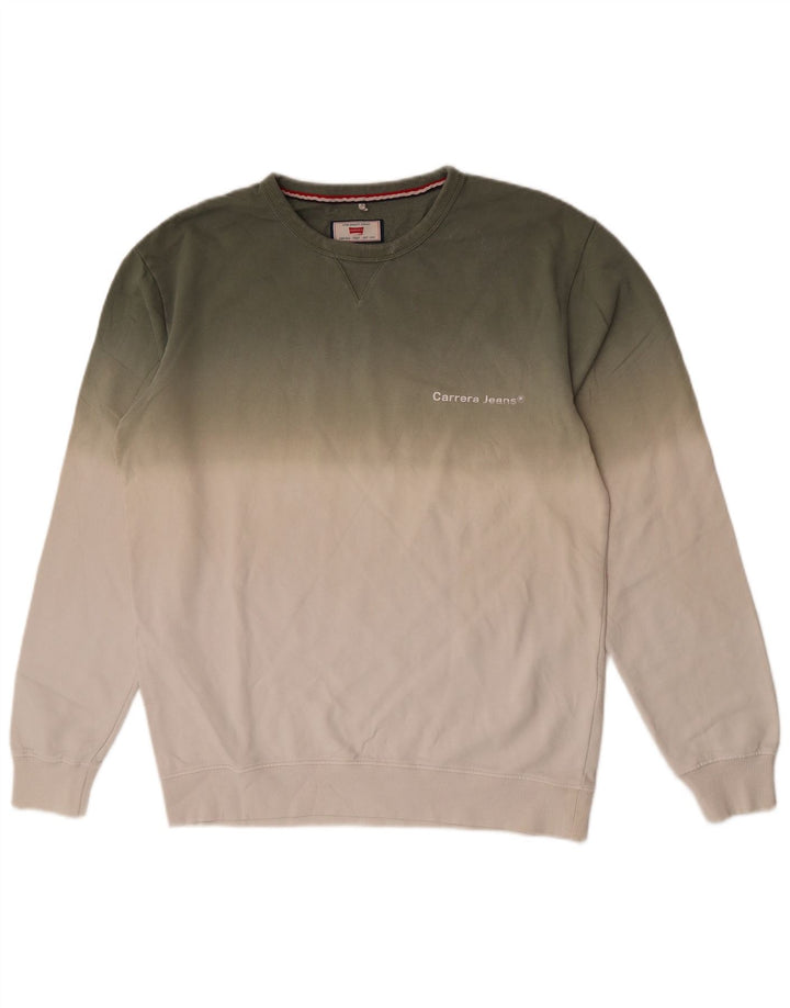 Męska bluza Carrera Jumper, duża, zielona bawełna z blokami kolorów