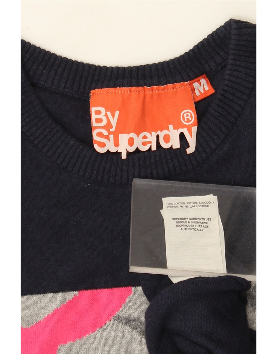 Damski sweter Superdry z okrągłym wycięciem pod szyją, UK 12, średni granatowy