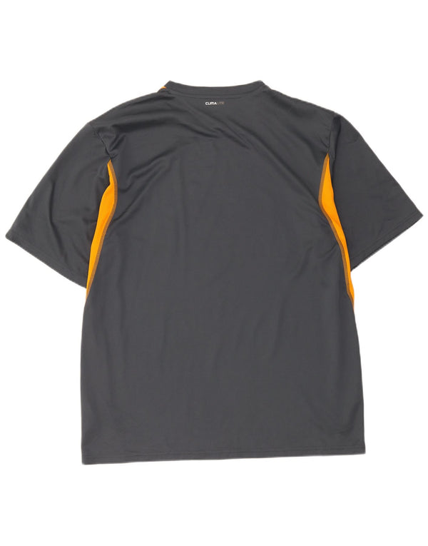 Adidas Męska koszulka Climalite Top XL Szary poliester z blokami kolorów