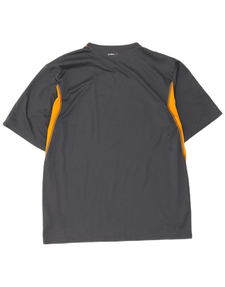 Adidas Męska koszulka Climalite Top XL Szary poliester z blokami kolorów