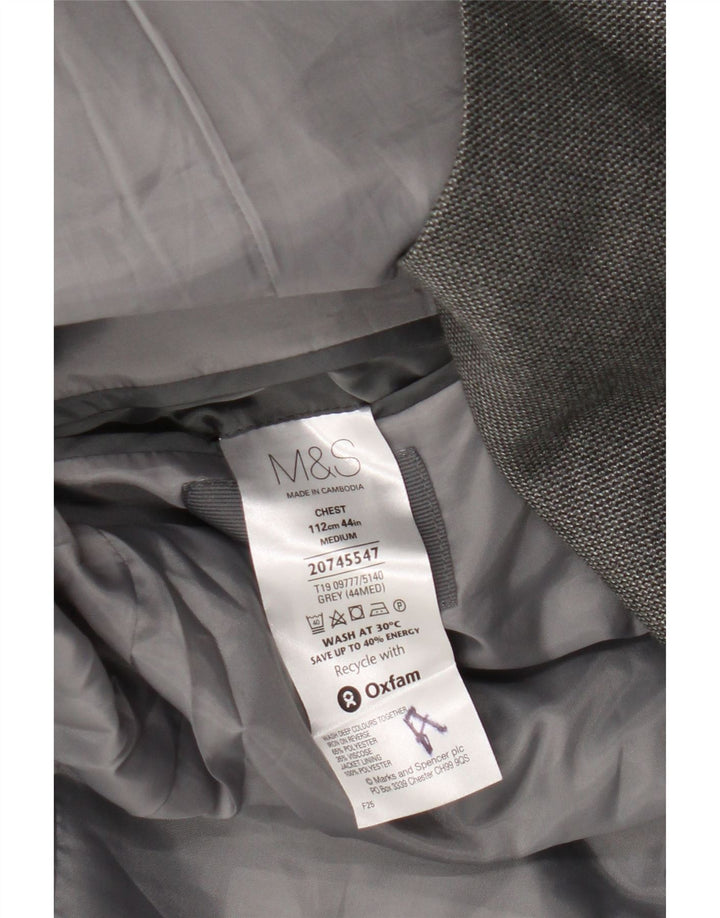 Marks & Spencer Męska marynarka zapinana na 2 guziki UK 44 2XL Szary poliester