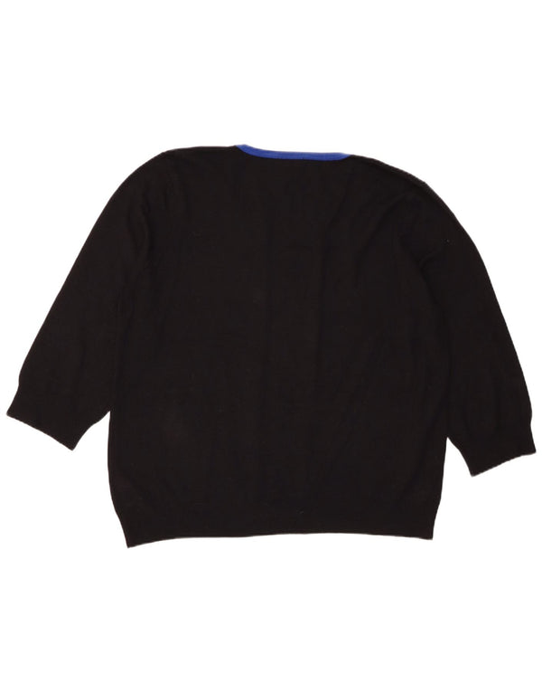 Sweter damski M&Co z rękawami 3/4 i dekoltem w łódkę UK 20 2XL w czarne paski