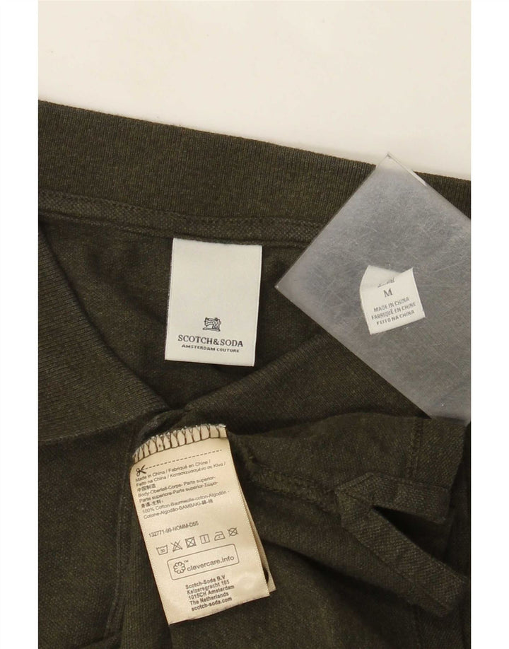 Męska koszulka polo Scotch & Soda, średnia, bawełniana khaki
