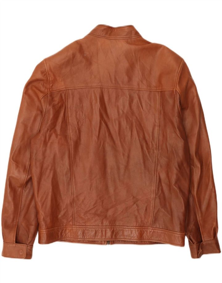 Vintage męska kurtka skórzana bomber UK 42 XL brązowa