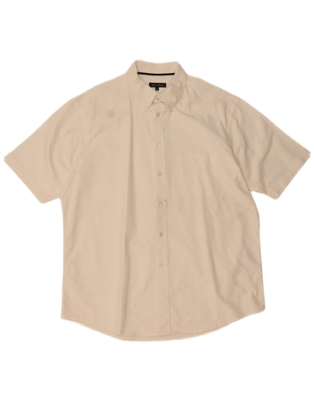 Koszula męska z krótkim rękawem James Pringle XL, biała, bawełniana