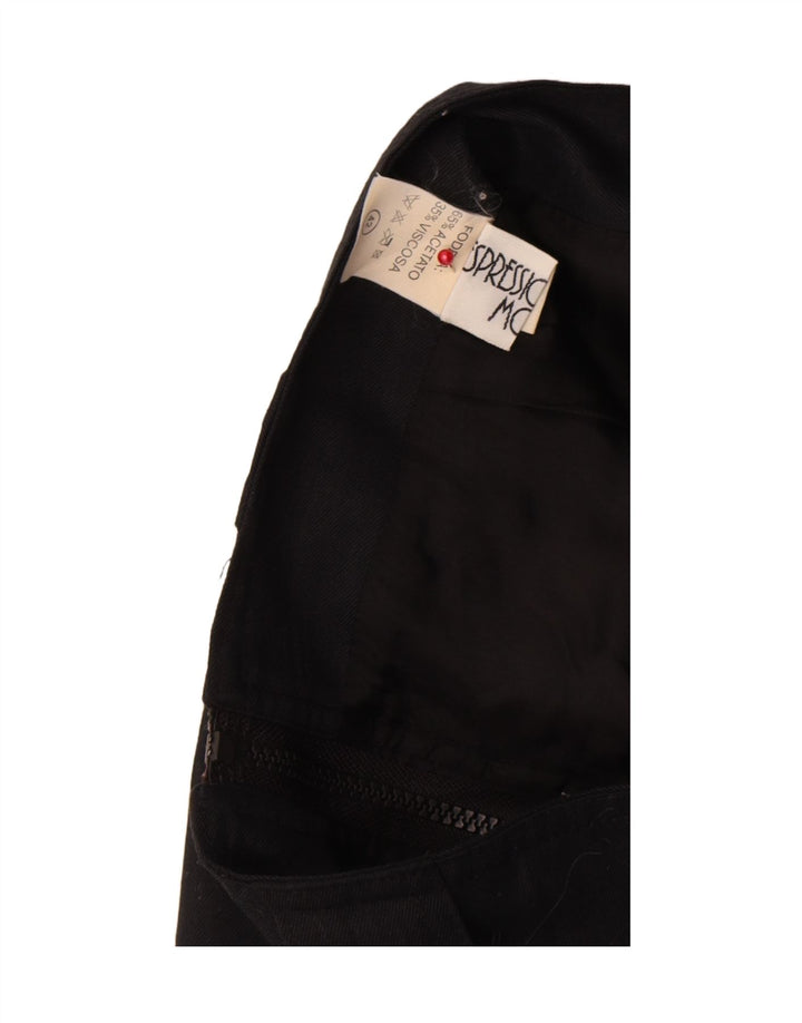 Vintage damska spódnica ołówkowa IT 42 Medium W26 Czarny Acetat