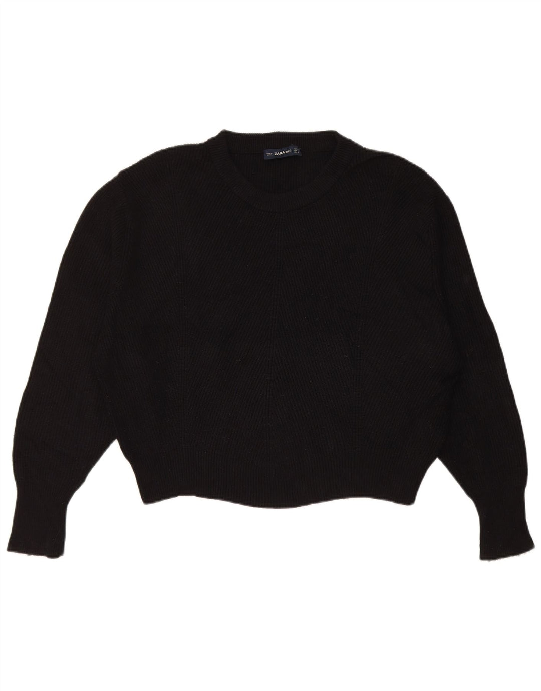 Damski sweter oversize z wycięciem pod szyją Zara UK 14 Średnia czarna wiskoza