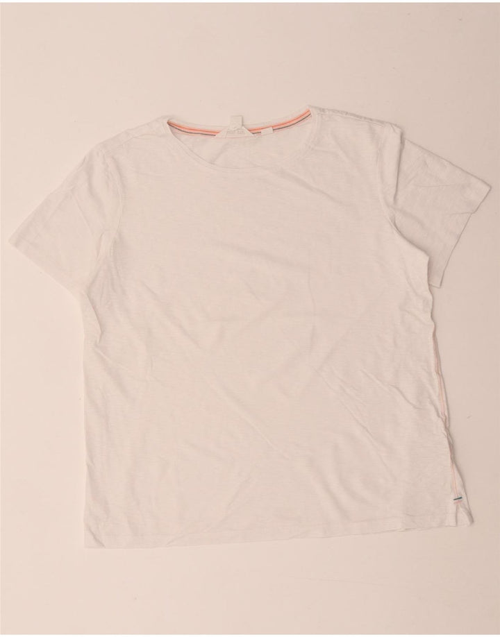 T-shirt damski White Stuff Top UK 12 Średnia biała bawełna
