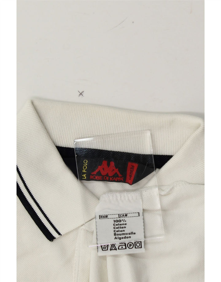 KAPPA Mens Polo Shirt Medium White Cotton Vintage Kappa and Second-Hand Kappa from Messina Hembry 