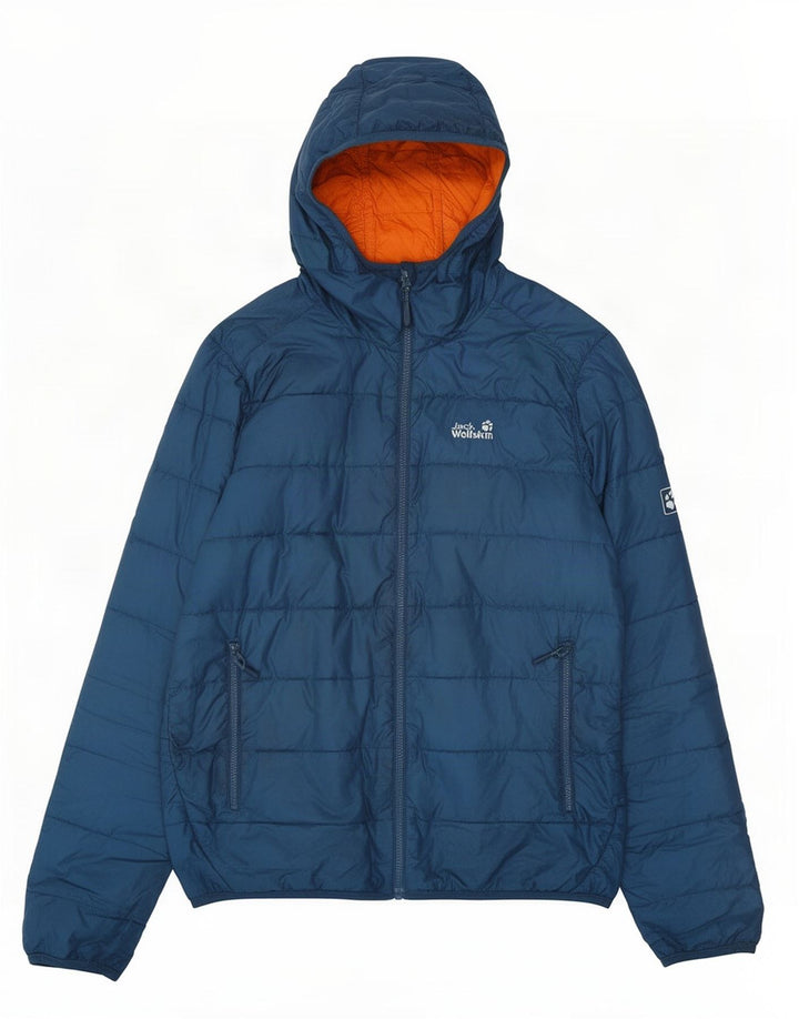 Męska ocieplana kurtka z kapturem Jack Wolfskin UK 40/42 Średni niebieski poliester