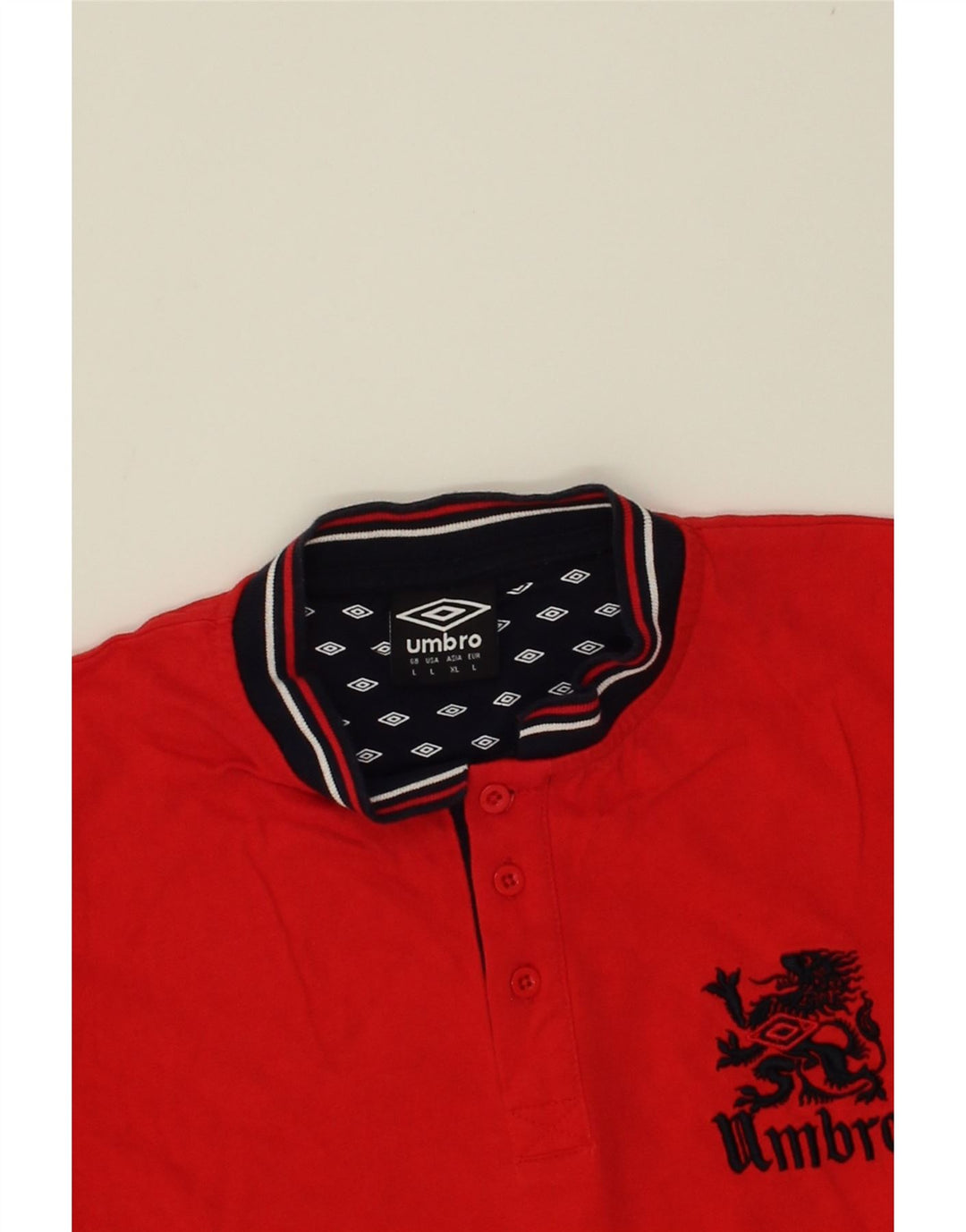 UMBRO Mens Polo Shirt Large Red Vintage Umbro and Second-Hand Umbro from Messina Hembry 