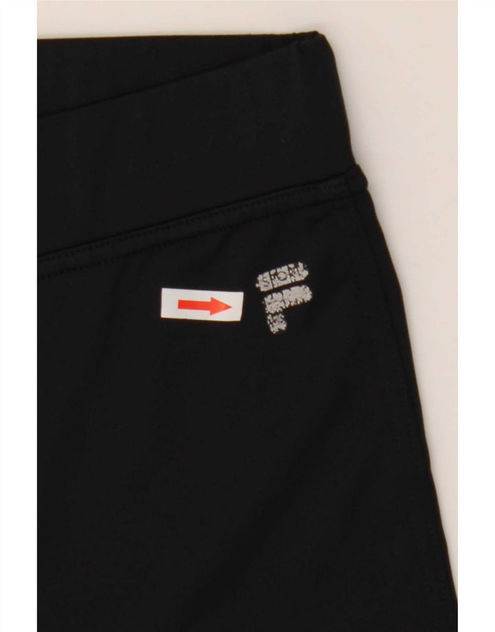Damskie spodnie dresowe Fila Capri UK 10, małe, czarne, poliestrowe