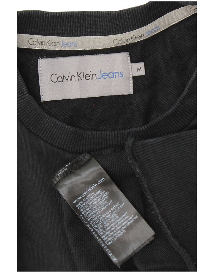 Męska bluza z grafiką Calvin Klein Jeans, średnia czarna, bawełniana