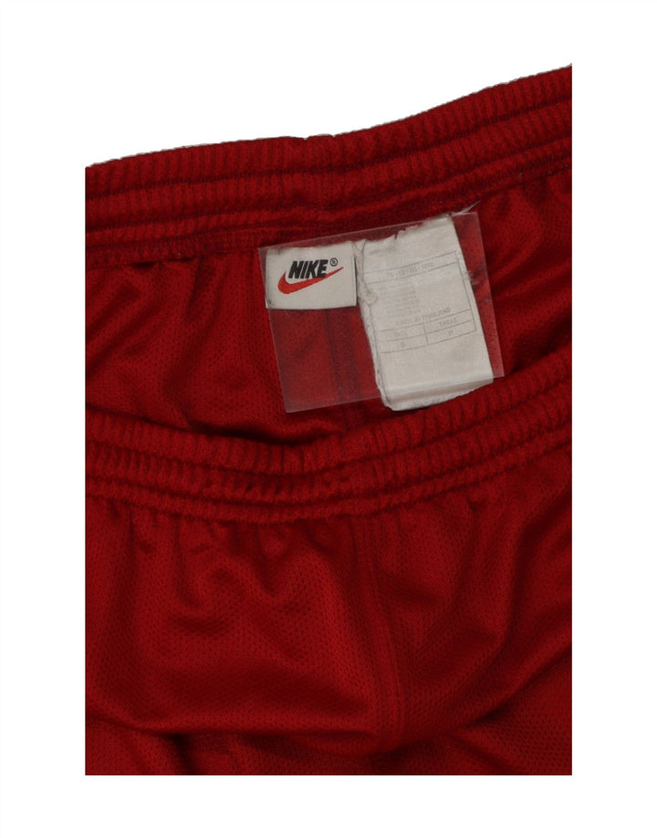 NIKE Mens Graphic Sport Shorts Small  Red Colourblock Polyester Vintage Nike and Second-Hand Nike from Messina Hembry 