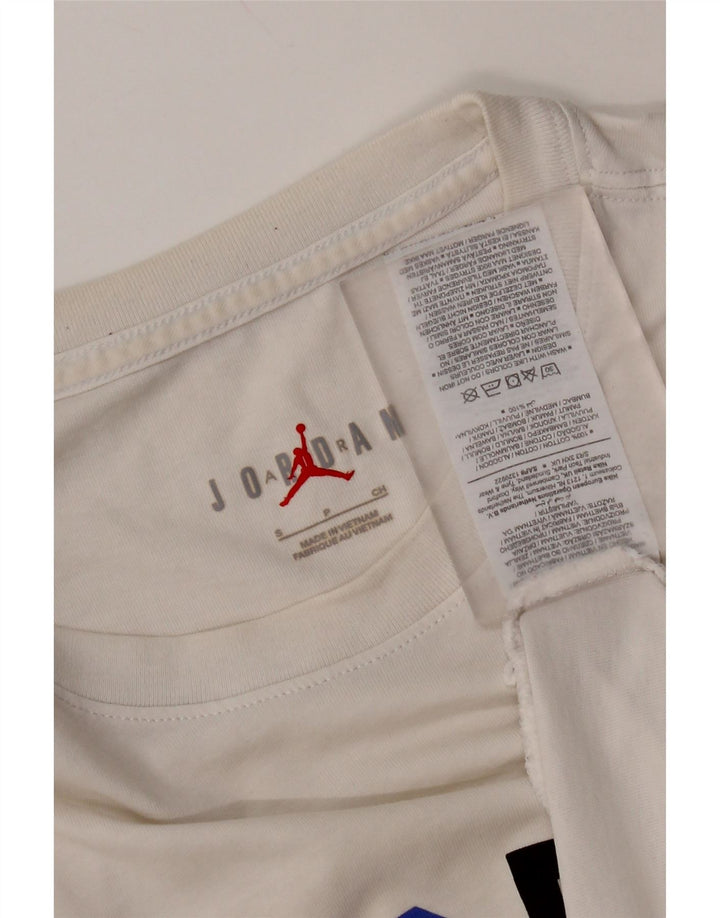 Męski T-shirt z grafiką Jordan, mały, biały, bawełniany