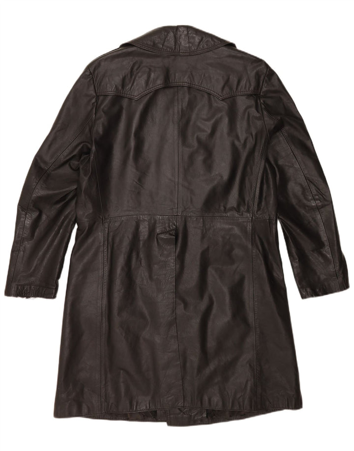 Vintage męski płaszcz skórzany UK 36 Small Black