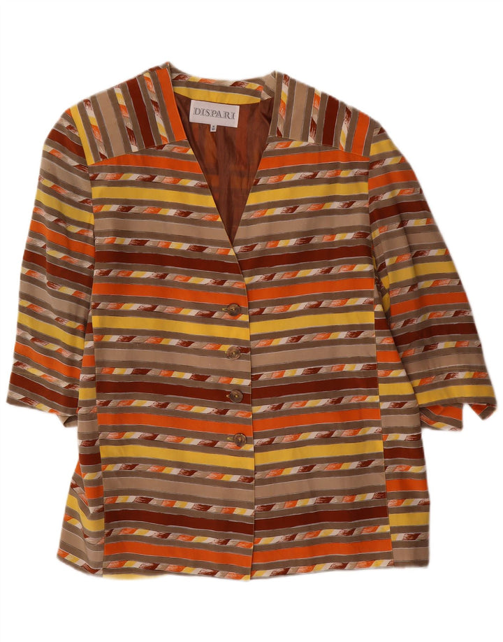 Vintage damska marynarka zapinana na 4 guziki IT 48 XL w wielokolorowe paski