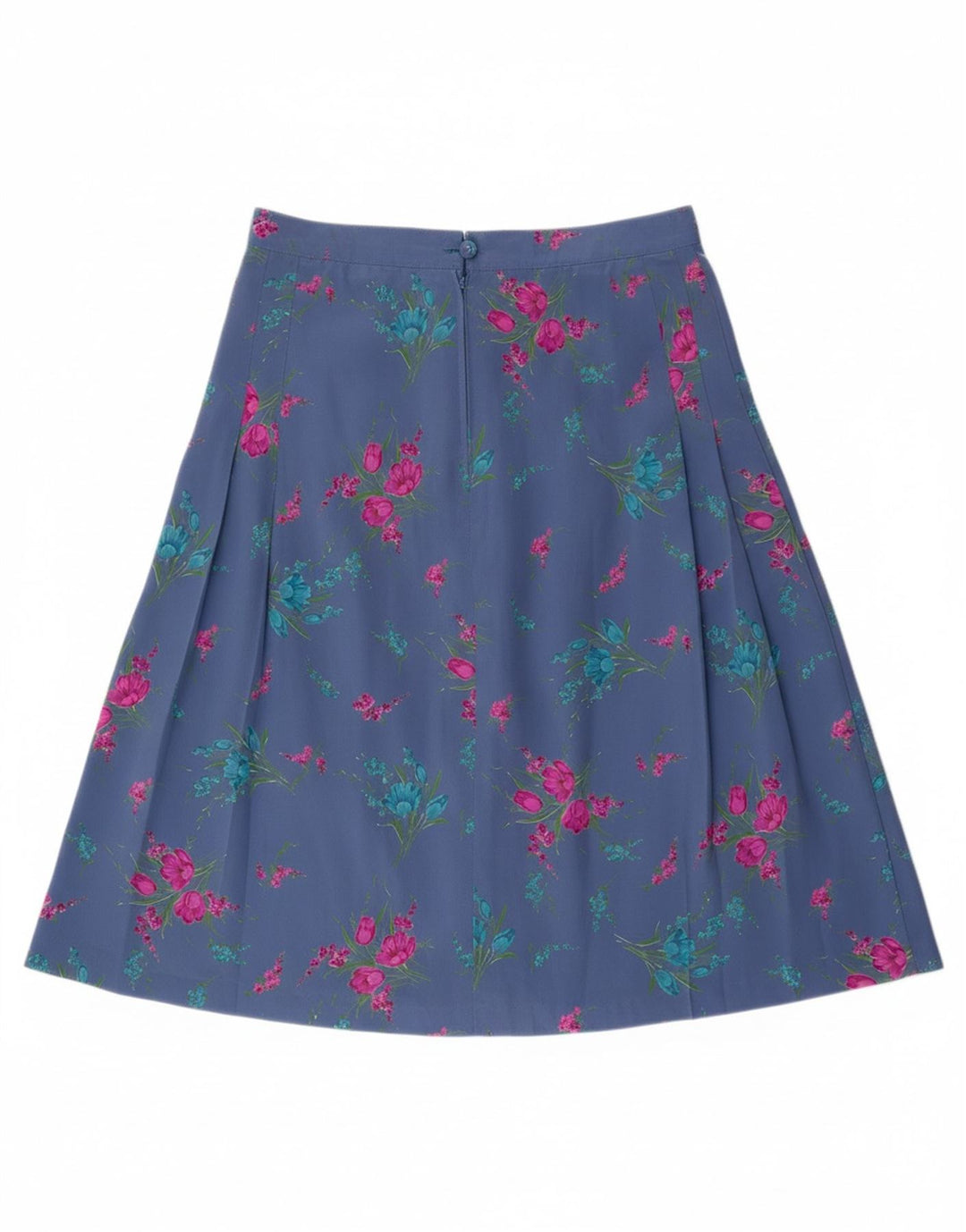 VINTAGE Womens A-Line Skirt W28 Medium Blue Floral