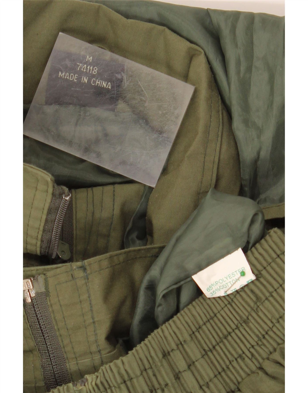 Męska kurtka użytkowa z kapturem VINTAGE UK 38, średni khaki, poliester