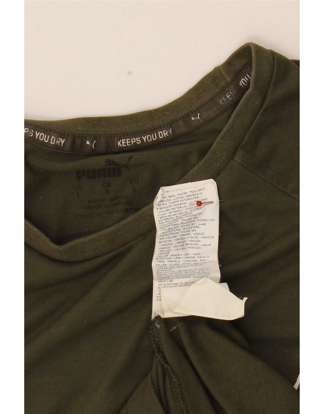 T-shirt męski Puma, duży, bawełniany khaki