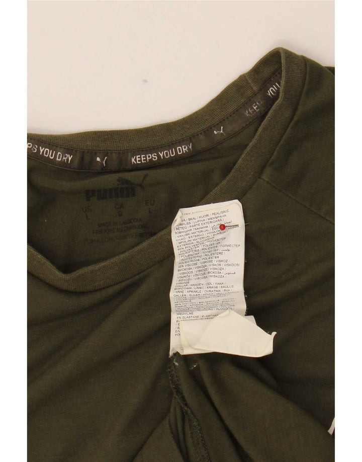 T-shirt męski Puma, duży, bawełniany khaki