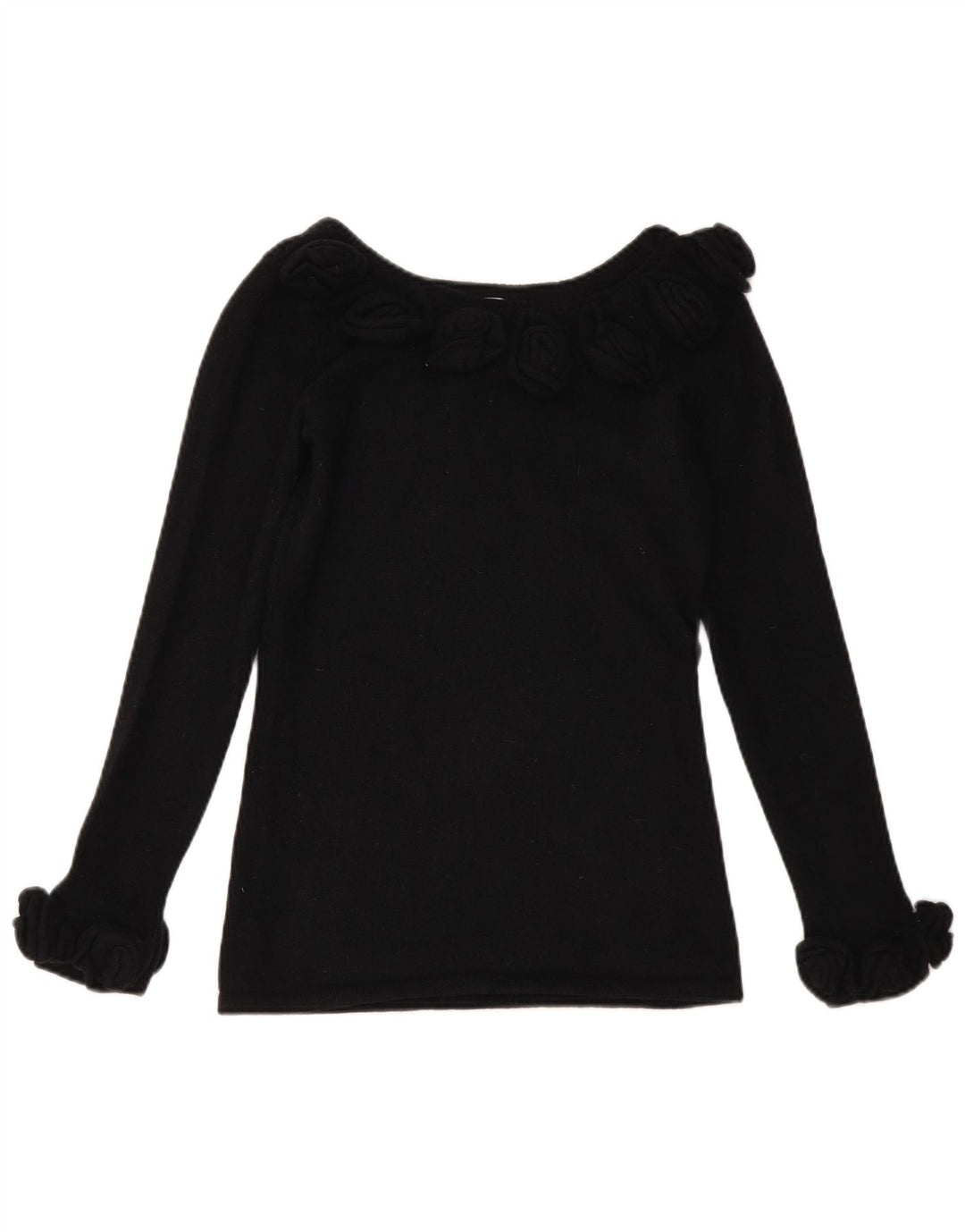 Alba Moda Damski sweter z dekoltem w łódkę UK 10 Mały Czarny Nowa Wełna