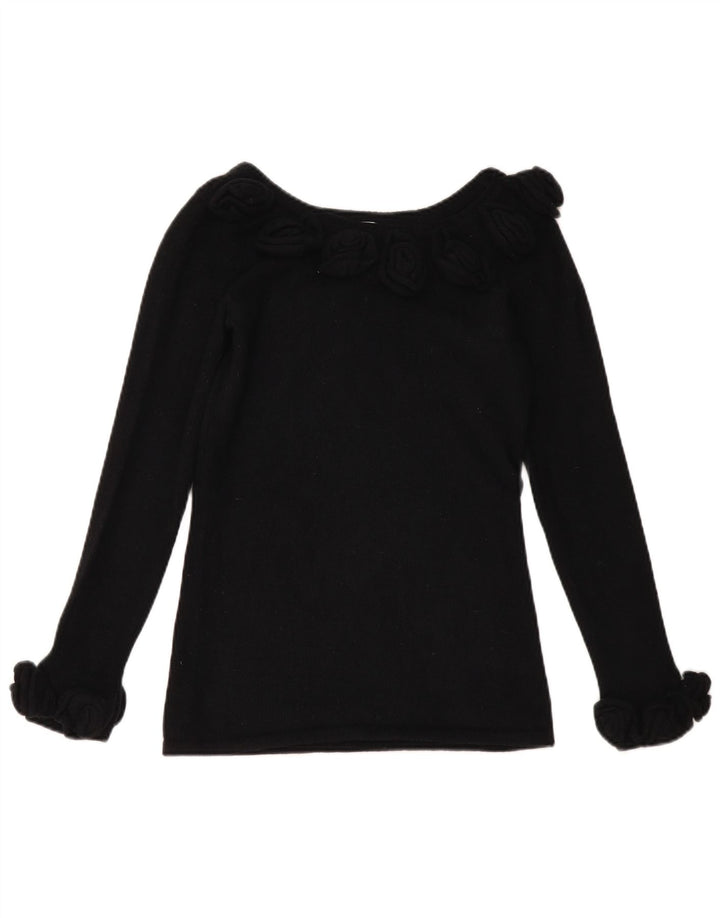 Alba Moda Damski sweter z dekoltem w łódkę UK 10 Mały Czarny Nowa Wełna