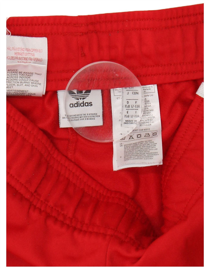 ADIDAS Boys Tracksuit Trousers Joggers 12-13 Years  Red Polyester