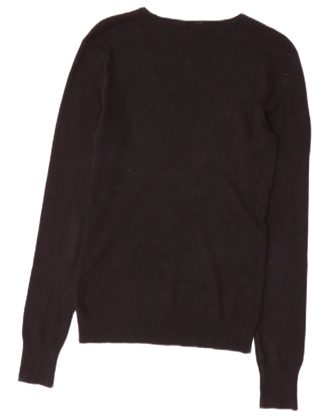 BENETTON Damski sweter z dekoltem w kształcie litery V, UK 10, mały, czarny