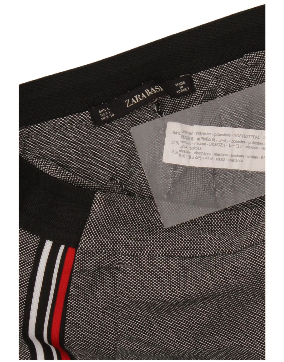 Damskie proste spodnie chino Zara, duże, W30 L27, szary poliester