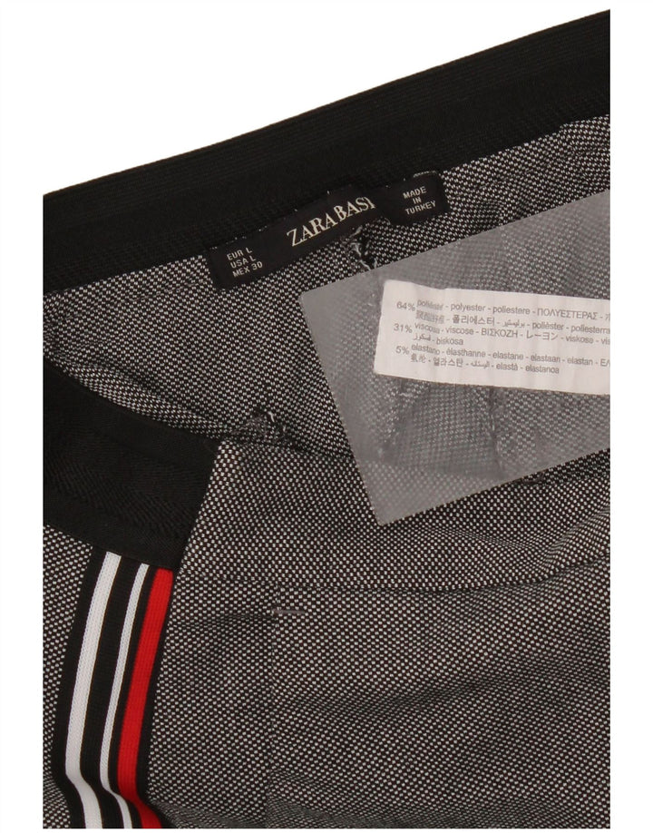 Damskie proste spodnie chino Zara, duże, W30 L27, szary poliester