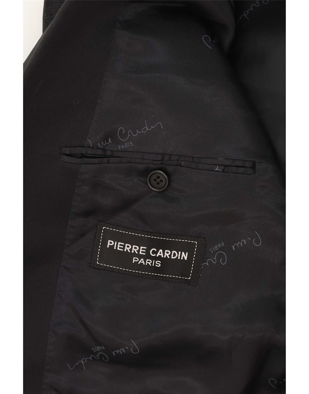 Męska marynarka Pierre Cardin IT 50, duża, czarna, geometryczna klasyka
