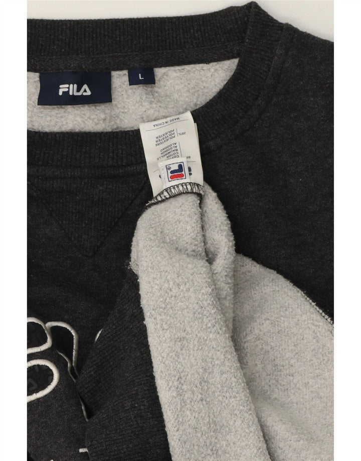 Męska bluza z grafiką Fila, duża, szara, bawełniana