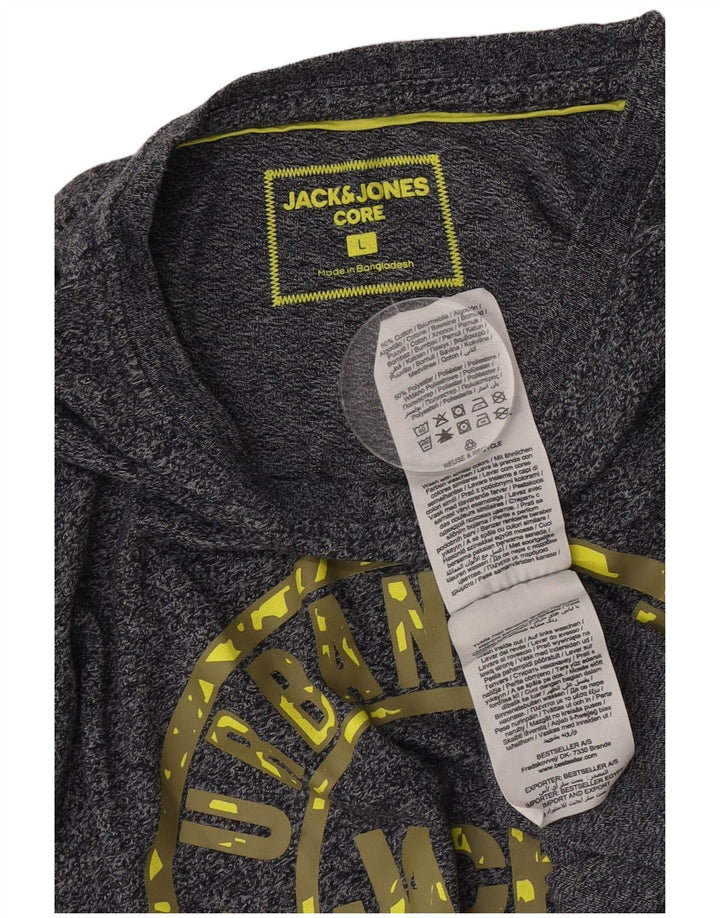 Męski T-shirt Jack & Jones Core Graphic, duży, szary, nakrapiany, bawełniany