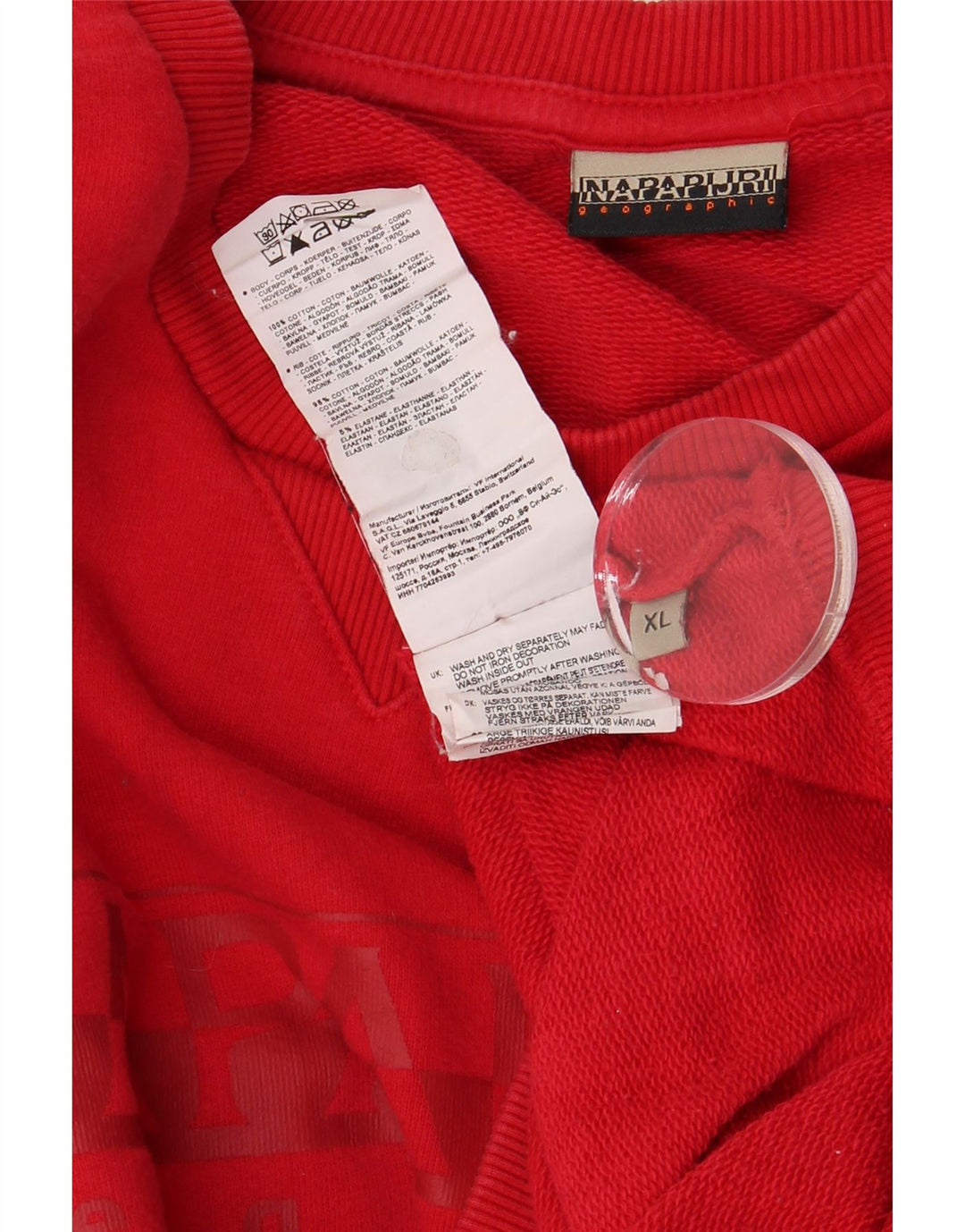 Męska bluza z grafiką geograficzną NAPAPIJRI XL, czerwona, bawełniana