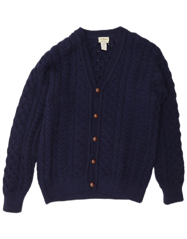Męski sweter rozpinany L.L.Bean Średni granatowy wełniany