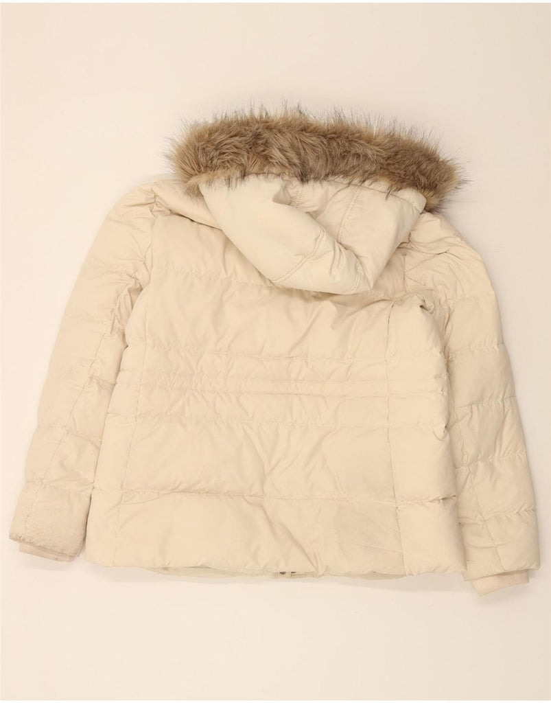 RALPH LAUREN Womens Hooded Padded Jacket UK 18 XL Beige Polyester Vintage Ralph Lauren and Second-Hand Ralph Lauren from Messina Hembry 