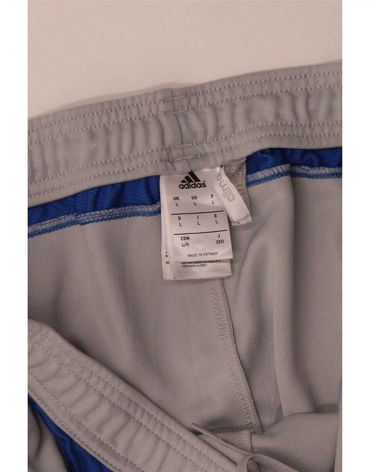 Męskie spodnie dresowe Adidas Climacool, duże, szare, z blokami kolorów, poliestrowe