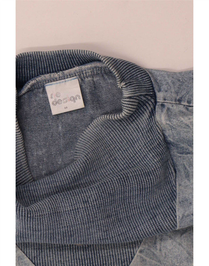 Damska bluza oversize w stylu vintage, EU 44 XL, niebieska bawełna