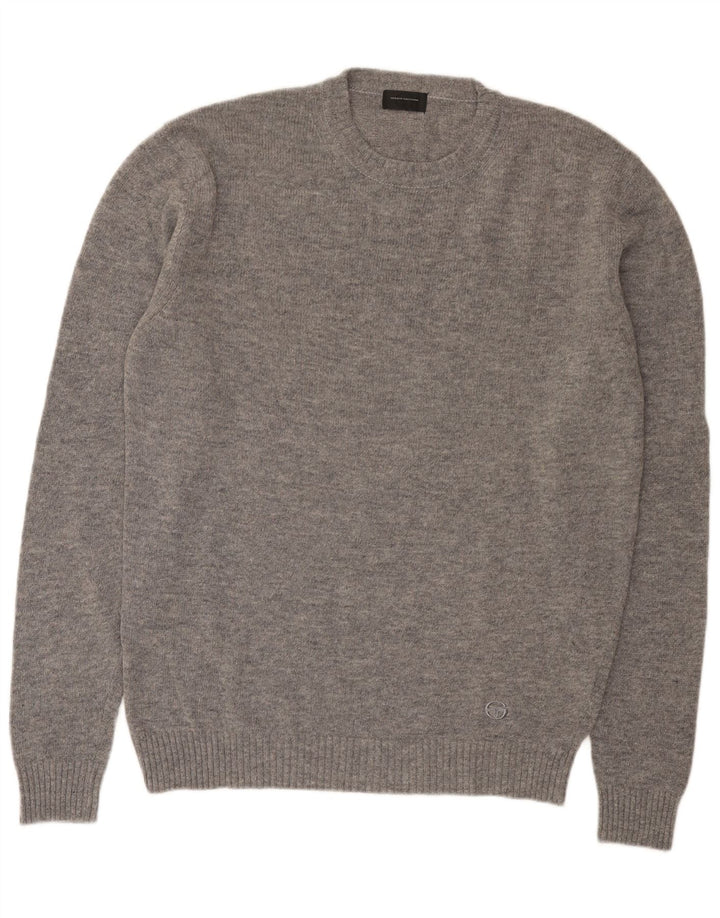 Męski sweter z okrągłym dekoltem Sergio Tacchini 2XL Szara wełna