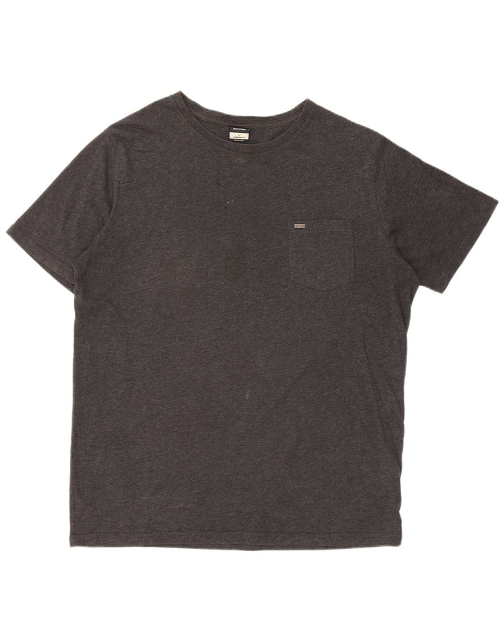 Męski T-shirt RIP CURL o standardowym kroju, duży, szary, bawełniany
