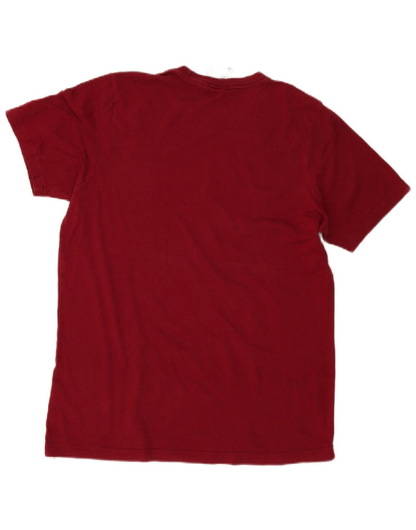 Adidas Męski T-shirt Top Duży Burgundowy Bawełniany