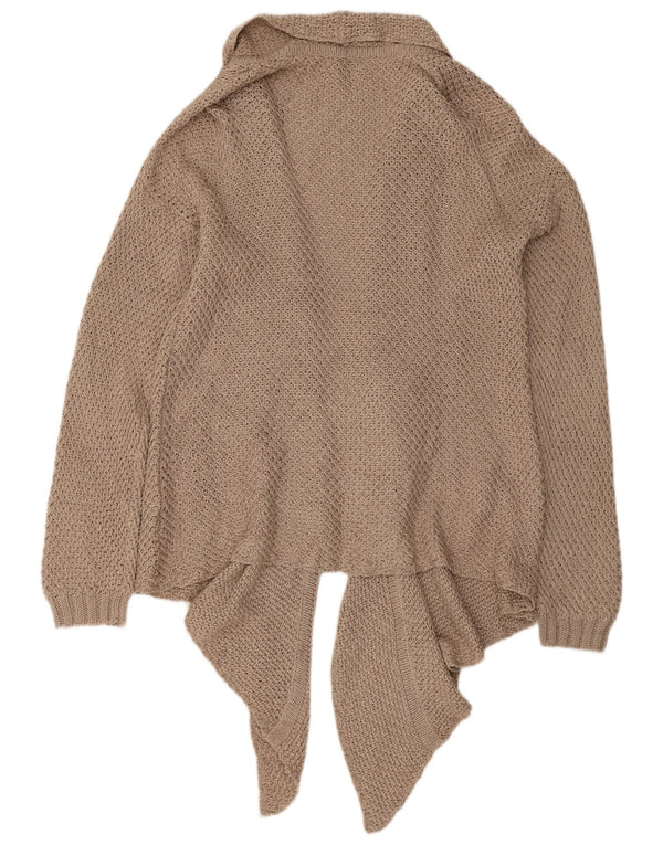 Sweter damski Massimo Dutti z otwartym kardiganem UK 16, duży, beżowy, bawełniany