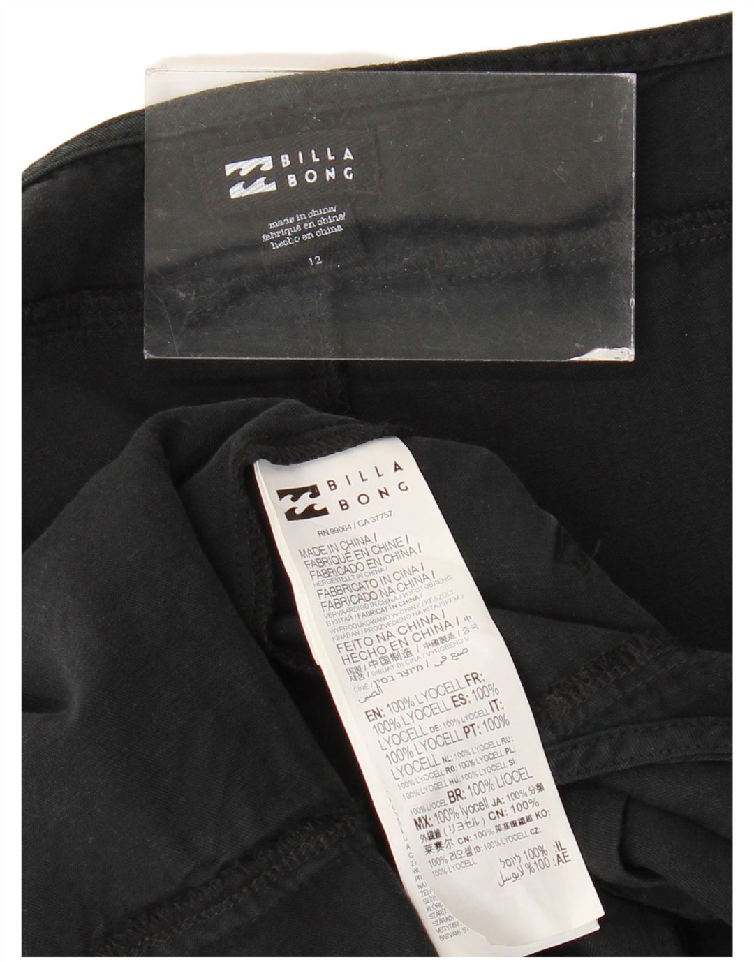 Damskie spodenki ogrodniczki BILLABONG UK 12 Medium W38 Czarny Lyocell