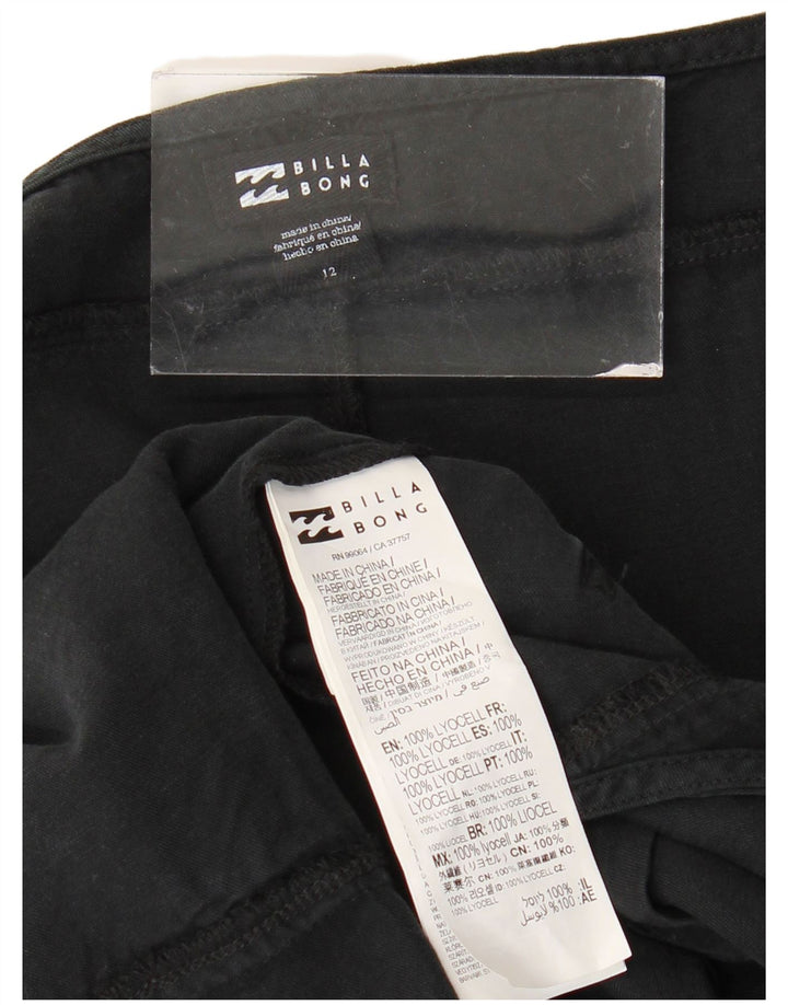 Damskie spodenki ogrodniczki BILLABONG UK 12 Medium W38 Czarny Lyocell