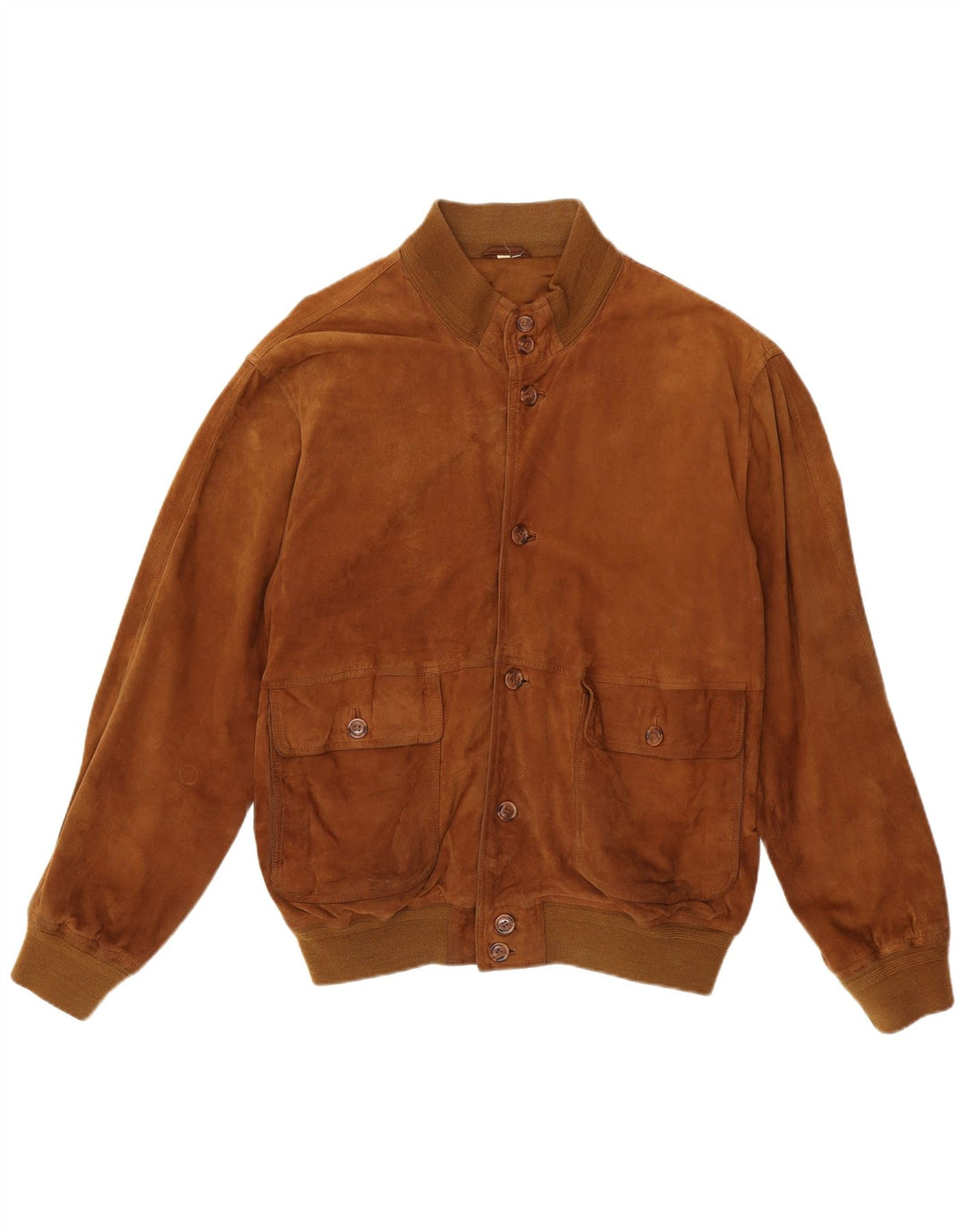 Vintage męska zamszowa kurtka bomber IT 55 2XL brązowa skóra
