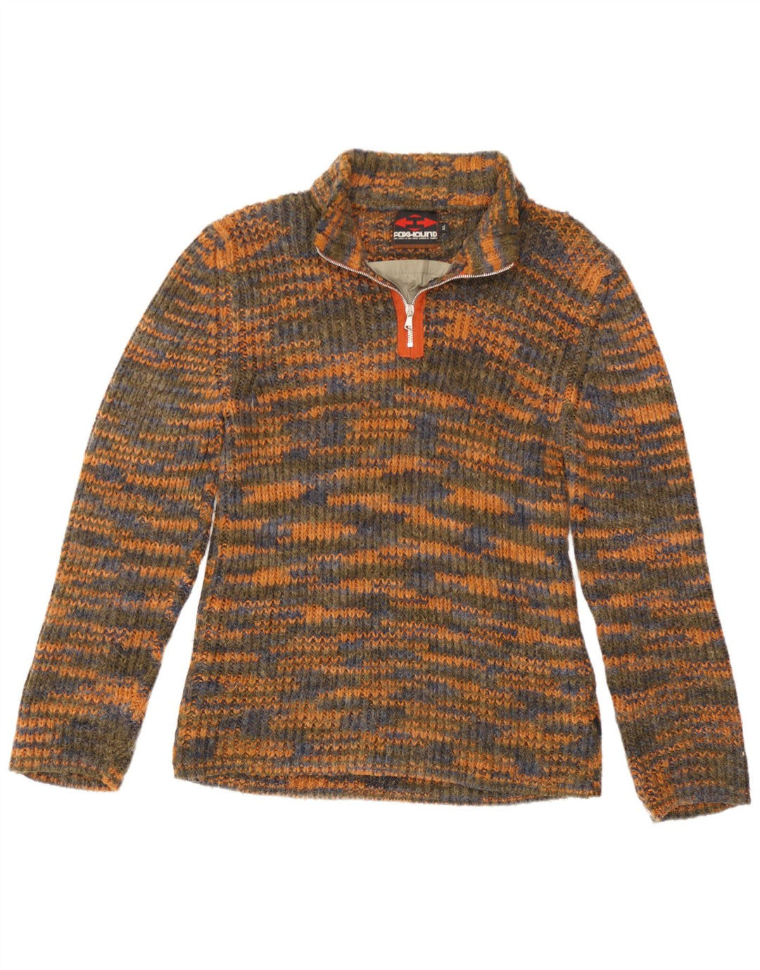 Męski sweter zapinany na zamek Foxhound XL, wielokolorowy, nakrapiany akryl